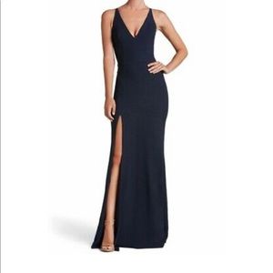 Dress the Population - Iris High Slip Trumpet Gown